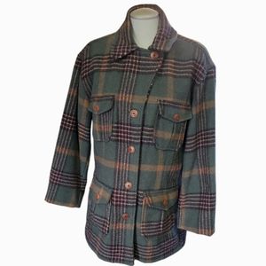 Vintage Wooolrich rugged outdoorwear wool or wool blend coat, green XL
